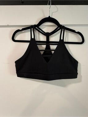 ZYIA Black Strappy V-Neck Sports Bra